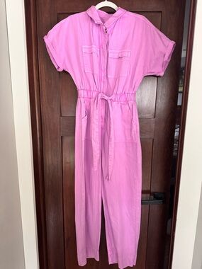 Universal Thread Pink Button-Front Utility Jumpsuit
